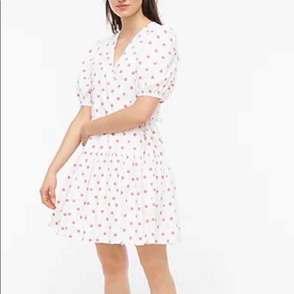 J.Crew Puff-sleeve Cotton Poplin Wrap Dress